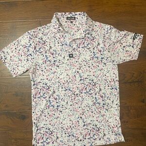 Bad Birdie White paint Splatter 3.0 short sleeve golf Polo stretch